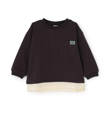 【防汚加工】裾レイヤード長袖Tシャツ