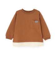 【防汚加工】裾レイヤード長袖Tシャツ
