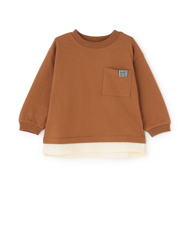 【防汚加工】裾レイヤード長袖Tシャツ