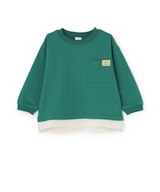 【防汚加工】裾レイヤード長袖Tシャツ