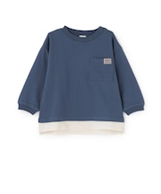 【防汚加工】裾レイヤード長袖Tシャツ