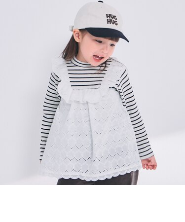 フリルチュニックドッキング長袖Tシャツ