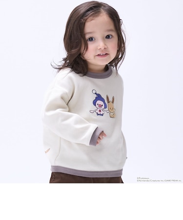 【モンポケ】接結アップリケ長袖Tシャツ