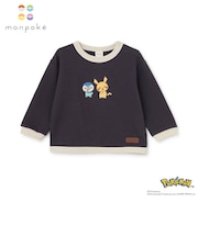 【モンポケ】接結アップリケ長袖Tシャツ