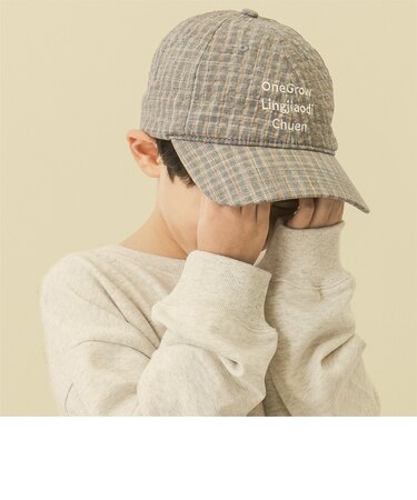 【Dセレクト】チェックロゴ刺しゅうキャップ