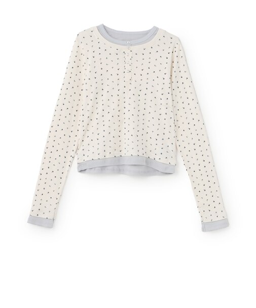 【親子リンク】ヘンリーネックレイヤード長袖Tシャツ