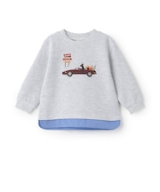 ドライブアップリケWフェイス長袖Tシャツ