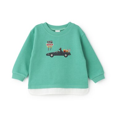 ドライブアップリケWフェイス長袖Tシャツ