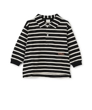 ボーダーポロ衿長袖Tシャツ