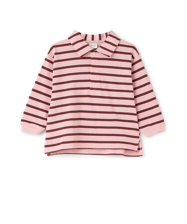 ボーダーポロ衿長袖Tシャツ