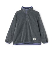 スナップボタンフリースプルオーバー