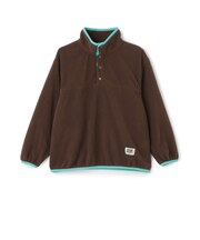 スナップボタンフリースプルオーバー