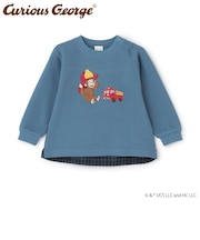 【おさるのジョージ】接結アップリケ長袖Tシャツ