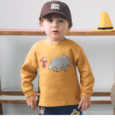 【おさるのジョージ】接結アップリケ長袖Tシャツ