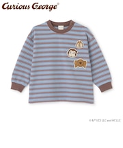 【おさるのジョージ】マルチボーダー長袖Tシャツ