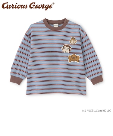 【おさるのジョージ】マルチボーダー長袖Tシャツ