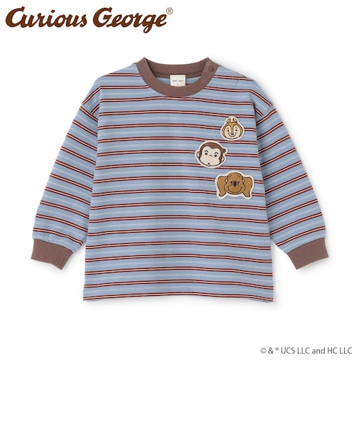 【おさるのジョージ】マルチボーダー長袖Tシャツ