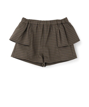 【セットアップ着用可】【リンク】チェックフリルショートパンツ