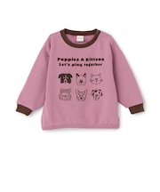イヌネコゆるキャラミニ裏毛長袖Tシャツ