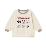 イヌネコゆるキャラミニ裏毛長袖Tシャツ