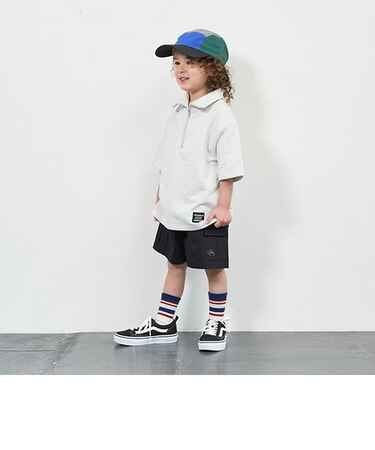 【吸水速乾】ハーフジップ半袖スウェット