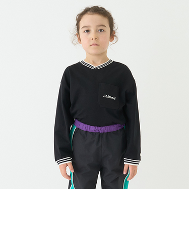 【防汚加工】天竺配色ラインリブTシャツ