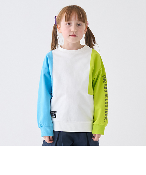 ミニ裏毛バイカラークルー