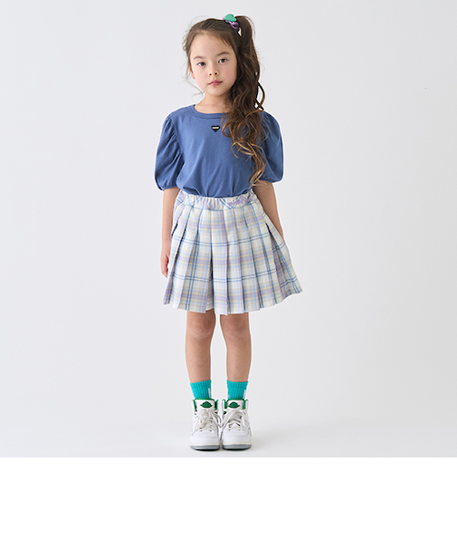 チェックプリーツキュロット