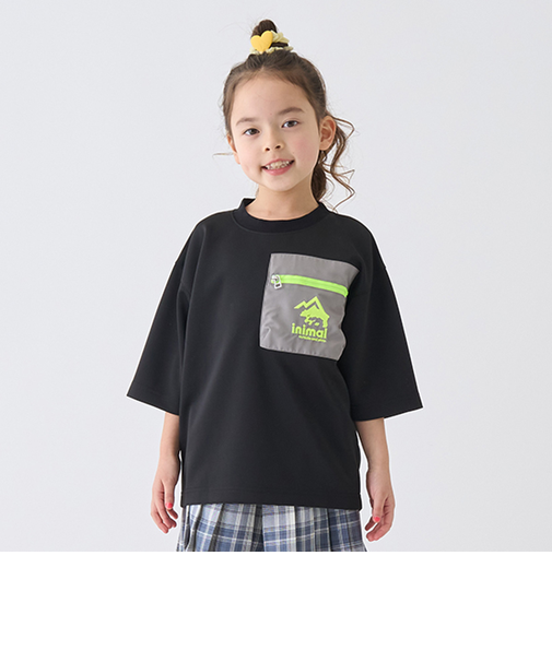 【撥水】ポンチ配色ポケットビッグT