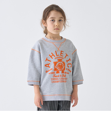 配色ステッチ裏毛プリントPO