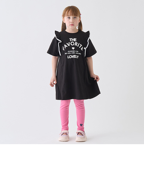 【防汚加工】肩フリルワンピ