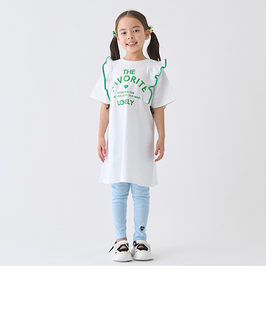 【防汚加工】肩フリルワンピ