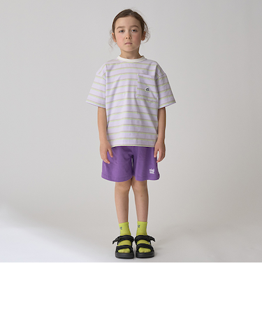 【防汚撥水】ワンポイント刺しゅう4分丈パンツ