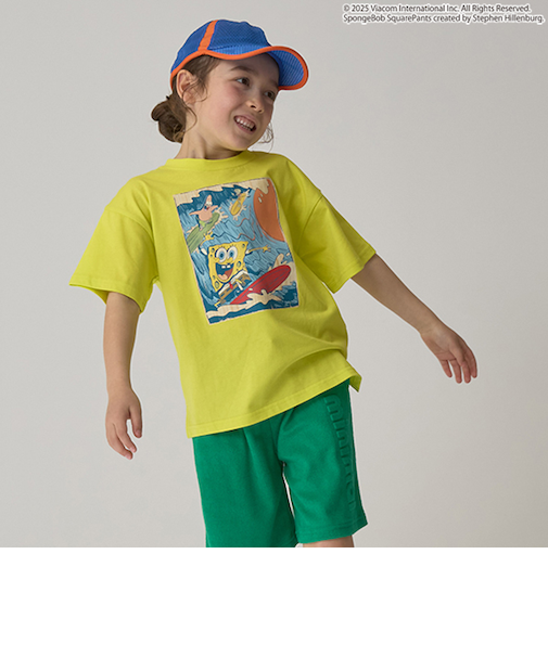 【防汚撥水】【スポンジ・ボブ】プリントTシャツ