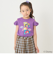 【防汚撥水】【ディズニープリンセス】リボン袖オフショルＴシャツ