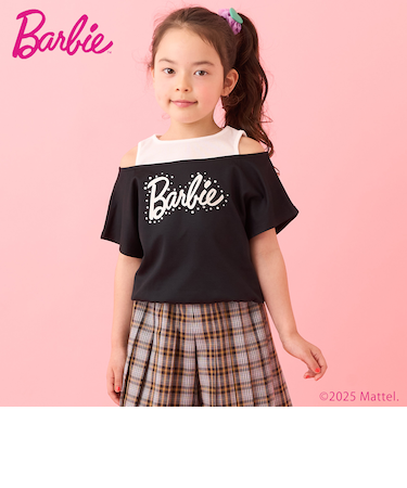 【防汚撥水】【Barbie】重ね着風Tシャツ