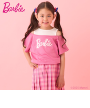 【防汚撥水】【Barbie】重ね着風Tシャツ
