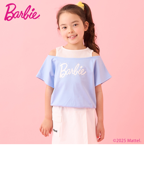【防汚撥水】【Barbie】重ね着風Tシャツ