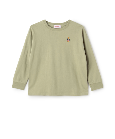 くまワンポイント天竺ロングＴシャツ