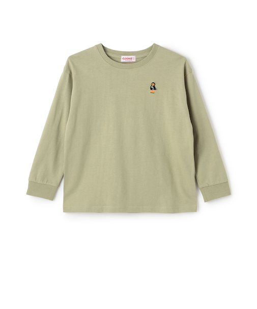 くまワンポイント天竺ロングＴシャツ