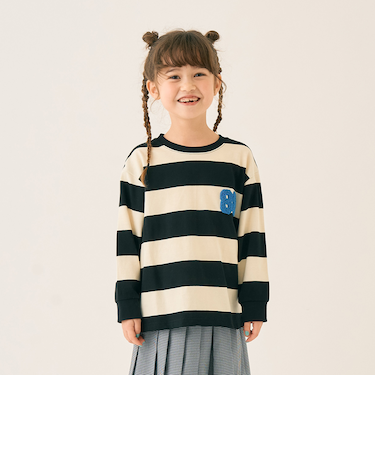 ボーダーサガラ刺しゅうロンT