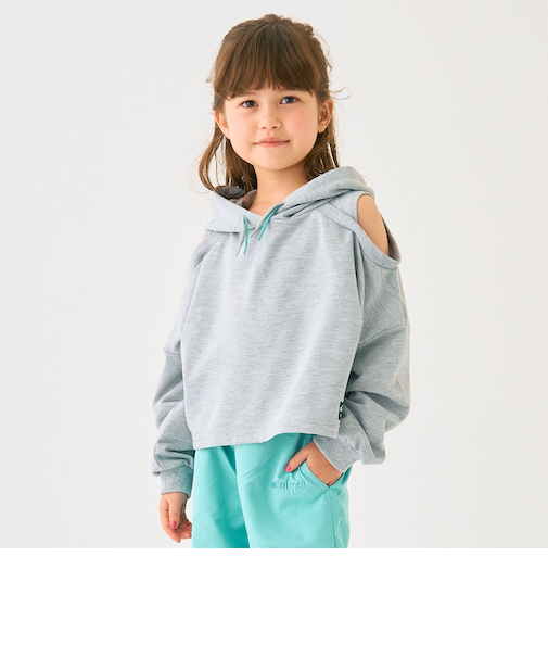 短丈肩だしミニ裏毛トレーナー