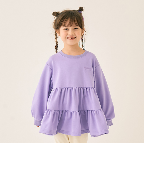 ミニ裏毛ティアードチュニック