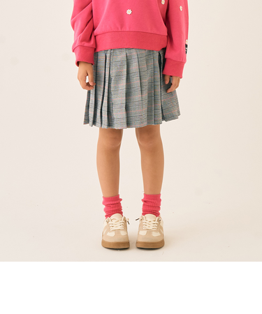 グレンチェック　プリーツキュロット