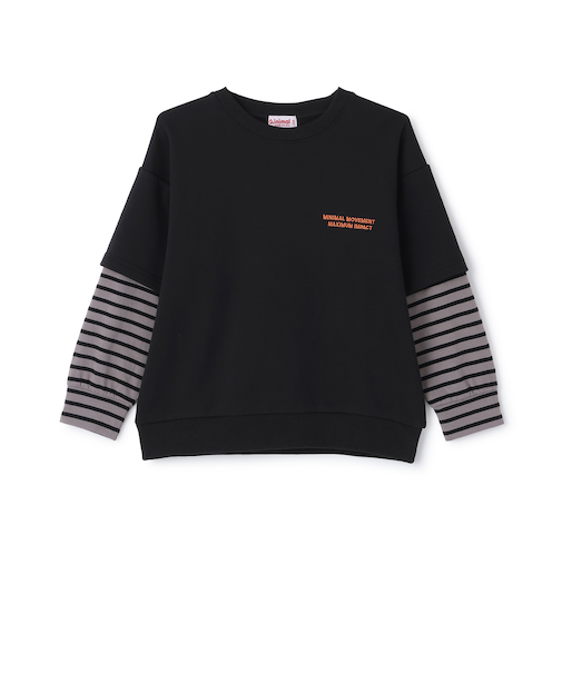 袖レイヤード風スウェット