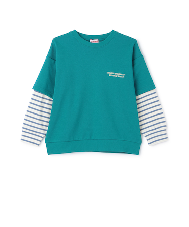 袖レイヤード風スウェット