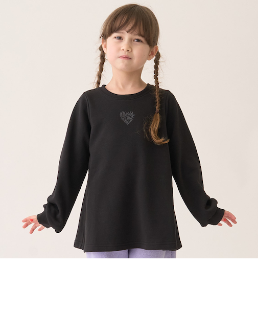 裏毛Aラインワンポイントプルオーバー