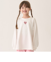 裏毛Aラインワンポイントプルオーバー