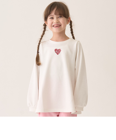 裏毛Aラインワンポイントプルオーバー