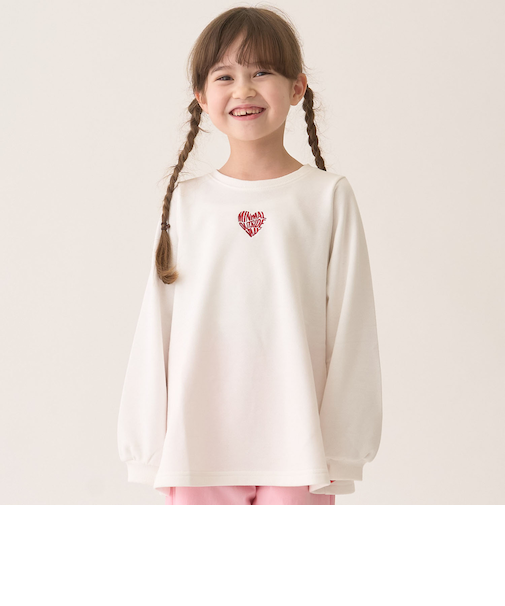 裏毛Aラインワンポイントプルオーバー